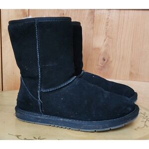 UGG Y2K Classic Short II Black Boots US 10 Suede Shearling Early 2000s Cozy Warm